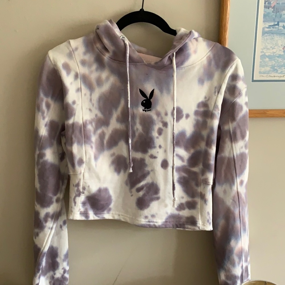 playboy x misguided cropped hoodie